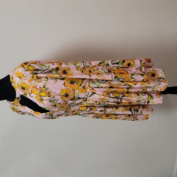 Free People Tegan Pink Floral Long Sleeve Dress Size 10 - Picture 3 of 6